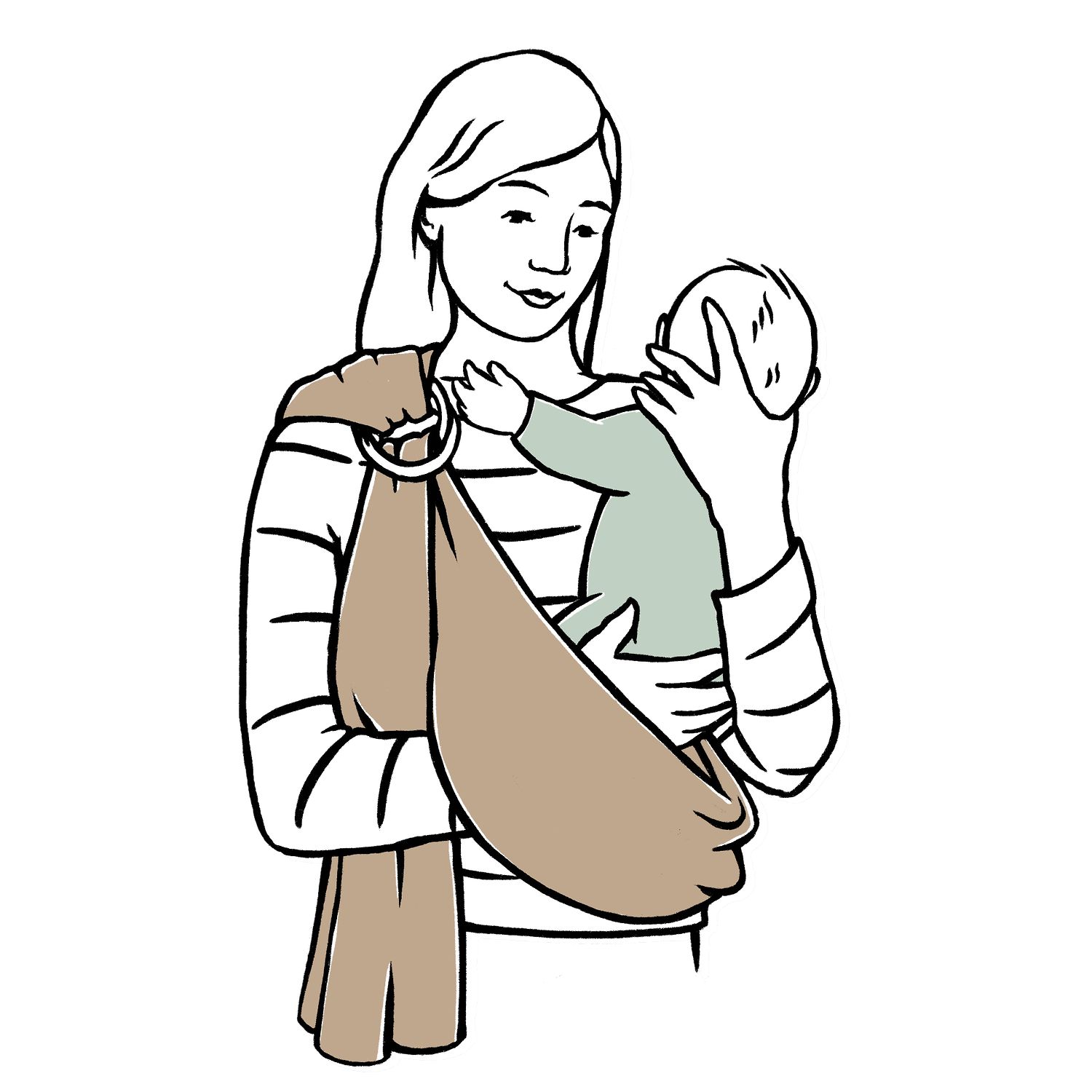 Nature Baby Sling Guide - Cat Chapman Illustration