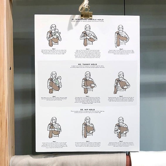 Nature Baby Sling Guide - Cat Chapman Illustration